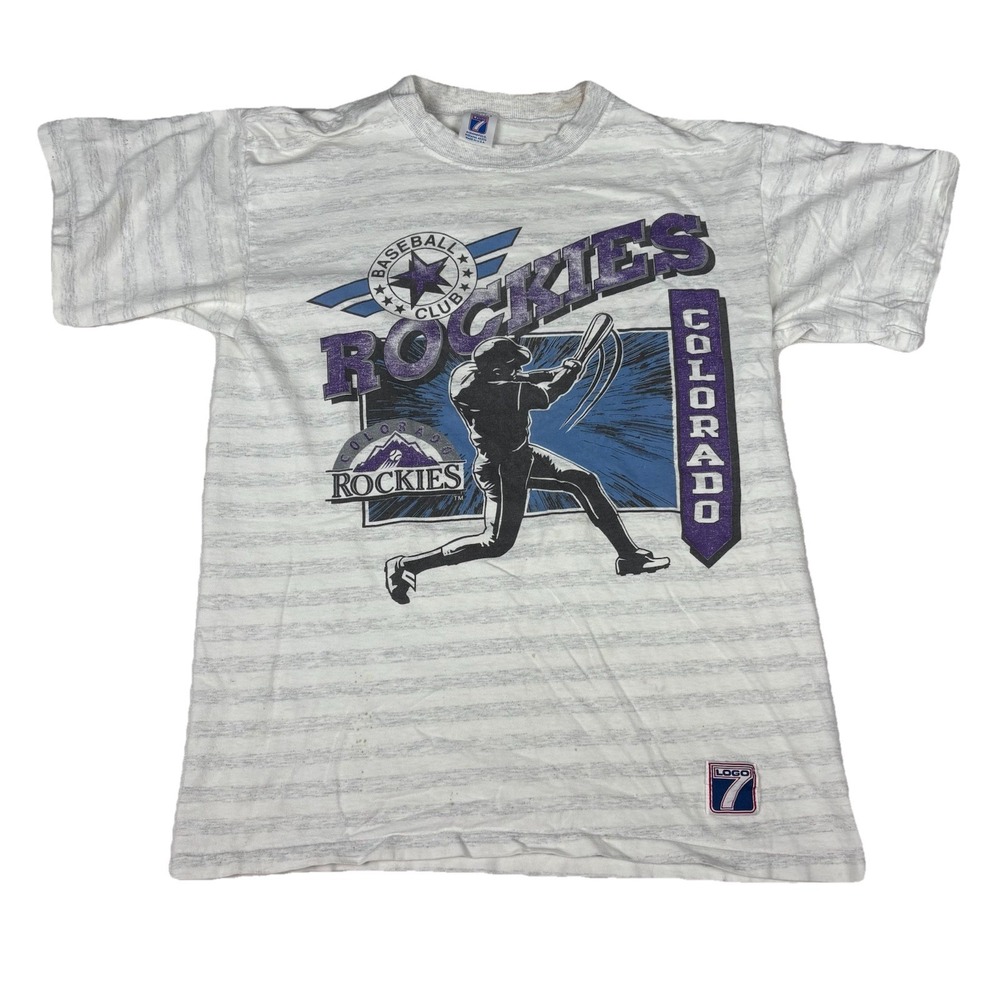 Vintage Colorado Rockies Baseball T-Shirt MLB Logo 7 USA Made Single Stitch M